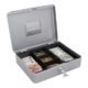 Rottner Geldkassette Traun 4 in Silber Geldzhlkassette Kasse mit unterteilten Geldeinsatz und Zylinderschloss 0 0