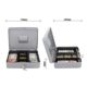 Rottner Geldkassette Traun 4 in Silber Geldzhlkassette Kasse mit unterteilten Geldeinsatz und Zylinderschloss 0 2